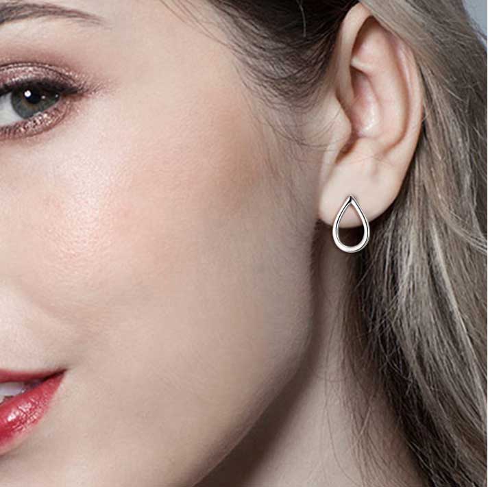 silver waterdrop teardrop earrings