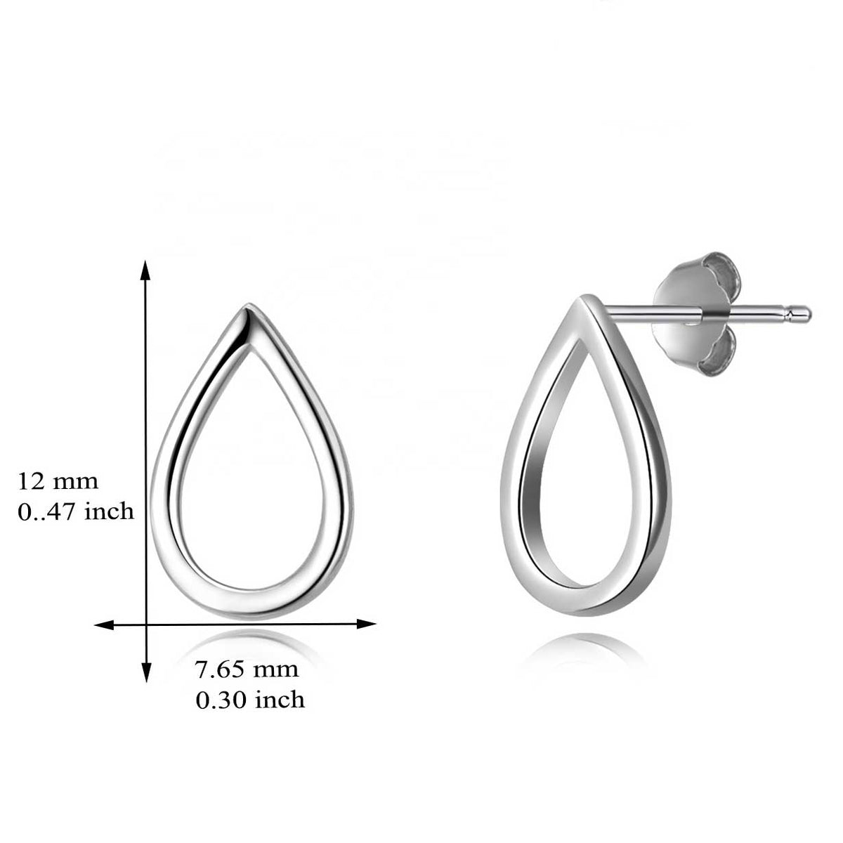 silver waterdrop teardrop earrings