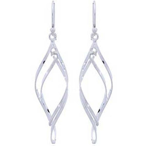 silver twist dangle earrings for women
