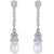 silver pearl drop chain earring