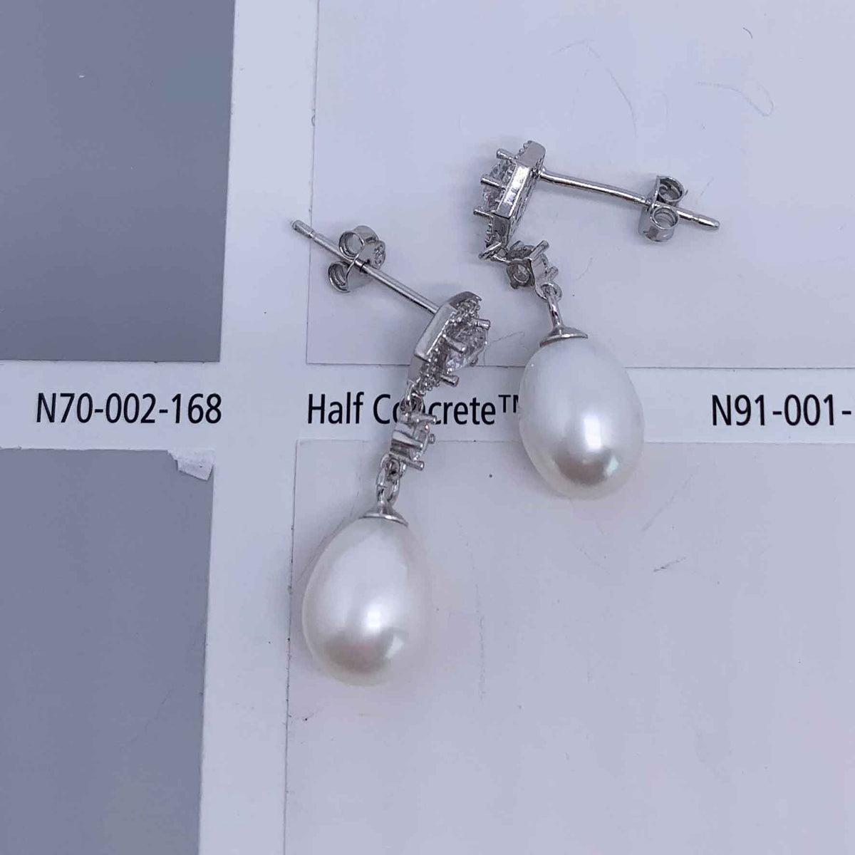White Silver Pearl Drop Earring Bridal