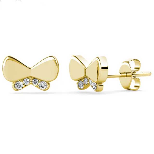 18K Gold Tiny Butterfly Earrings "Yara"