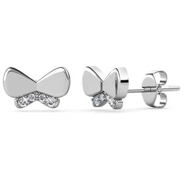 silver butterfly stud earrings