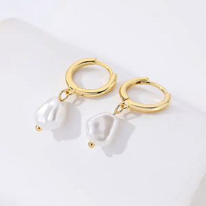 gold dangle pearl earrings gift girls