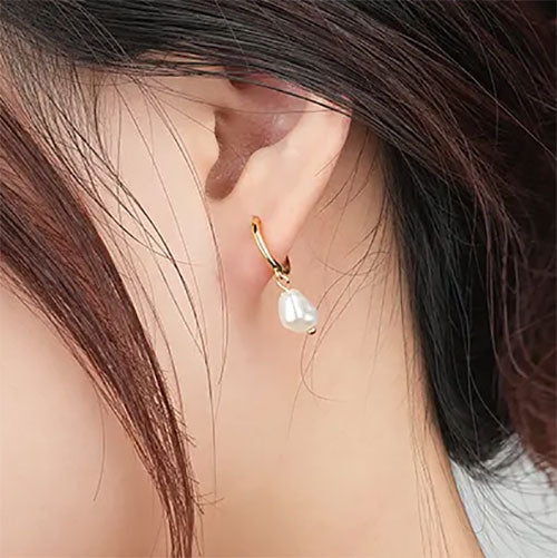 gold dangle pearl earrings gift girls