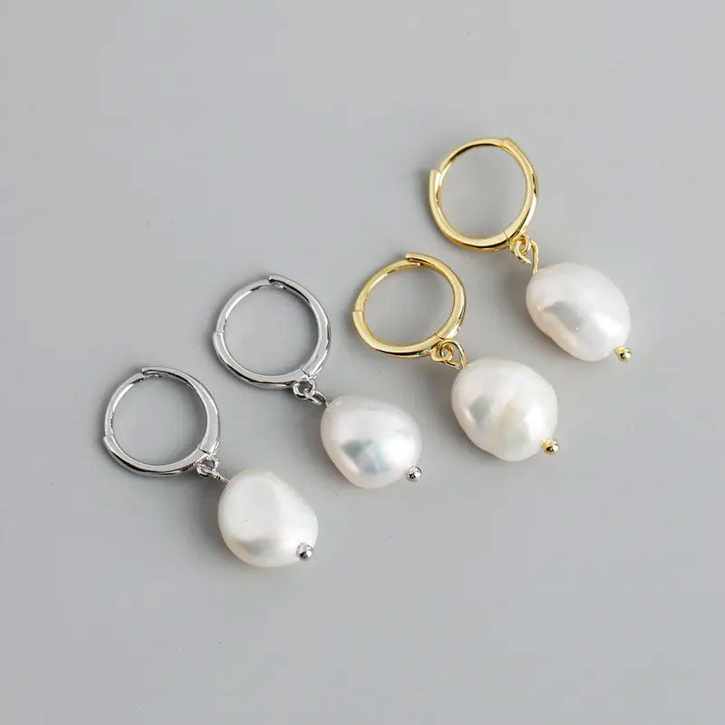 gold dangle pearl earrings gift girls