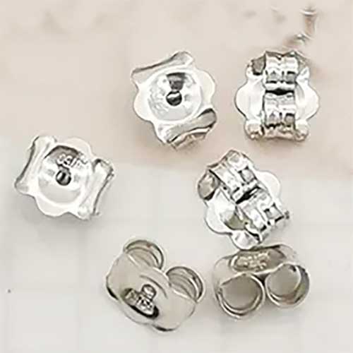 silver butterfly clip earring backs