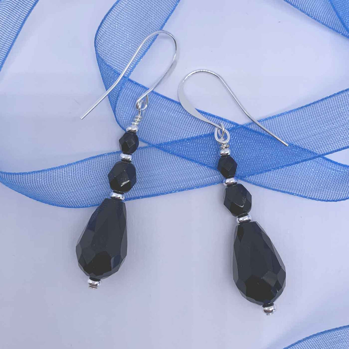 black drop earrings