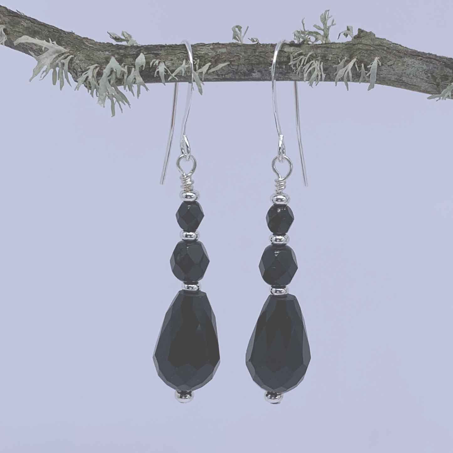 black drop earrings