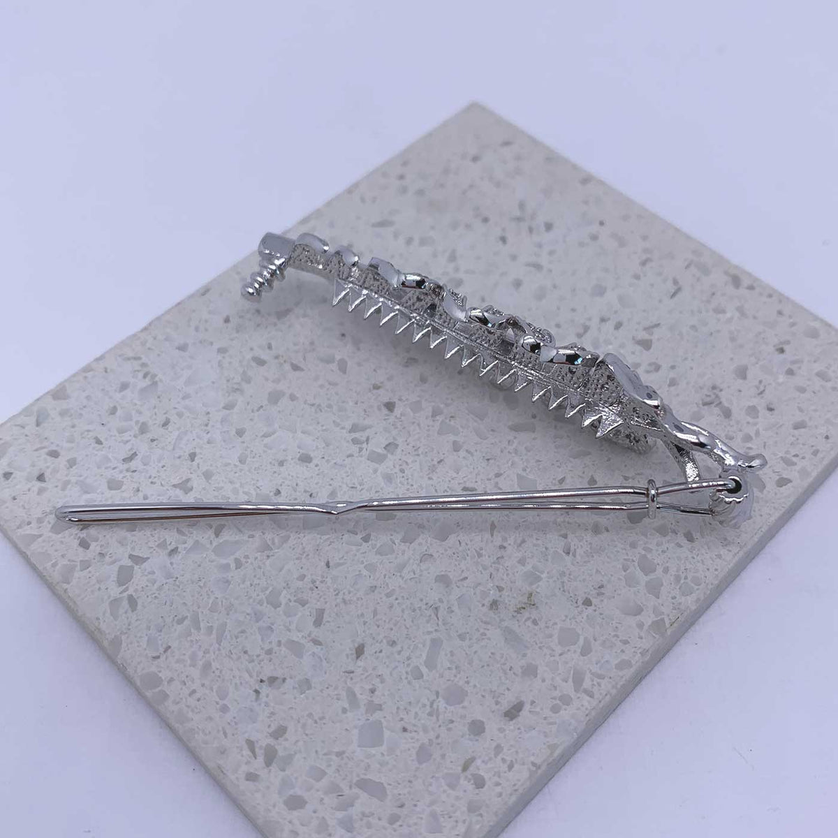 Hair Clip Crystal Feather side view