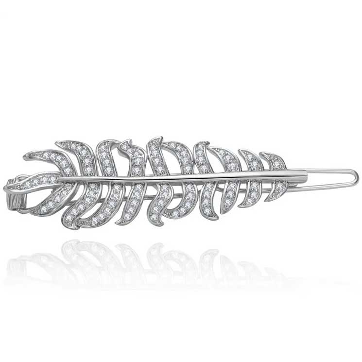 Hair Clip Crystal Feather