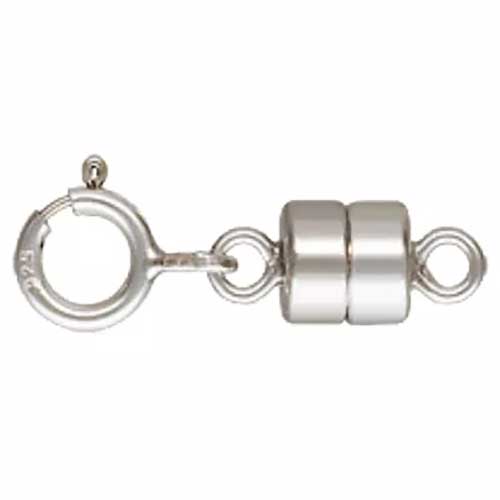 925 Sterling Silver Magnetic Clasp with Spring Clasp 15mm