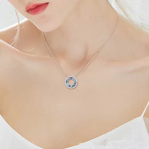 925 Sterling Silver Crystal Pendant Necklace "Amadi"