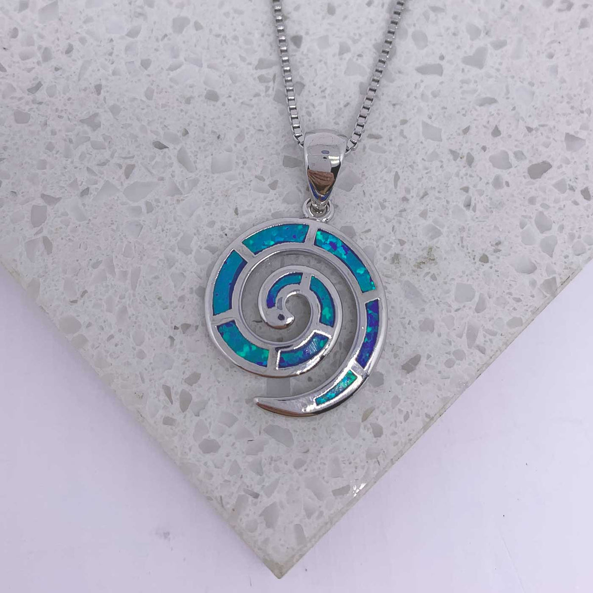 opal silver necklace jewellery maori nz