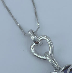 blue crystal heart necklace pendant jewellery