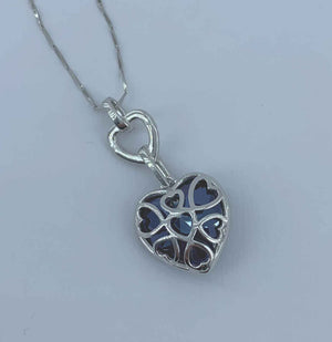 blue crystal heart necklace pendant jewellery