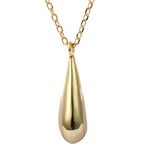 gold water drop pendant necklace