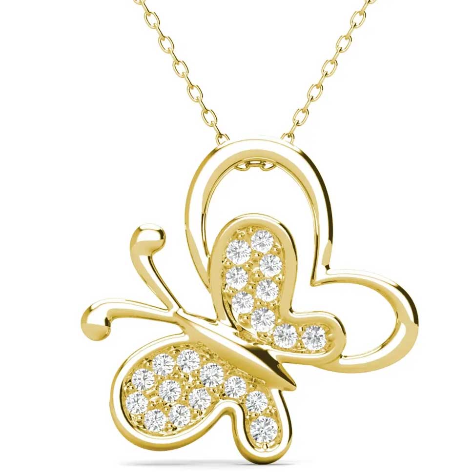 gold butterfly necklace