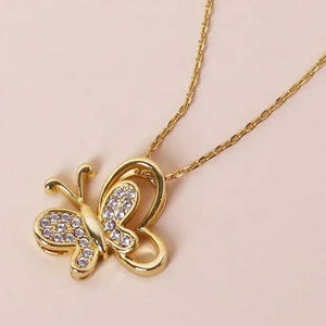 gold butterfly necklace jewellery