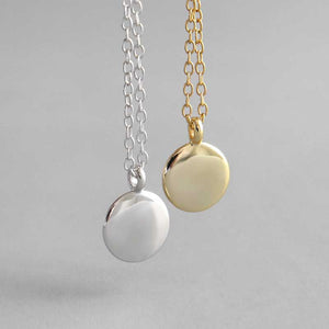 small gold disc chain for women girls necklace