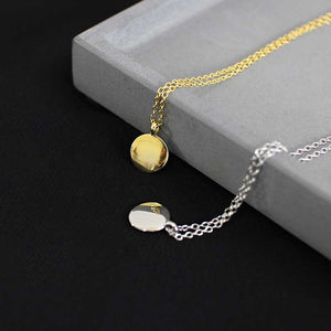 silver disc necklace for women and girls