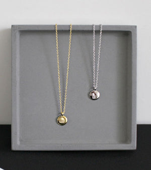 silver disc necklace for women and girls