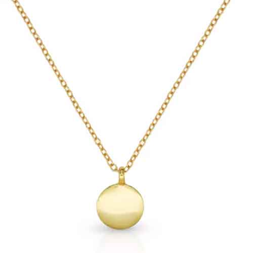 gold disc modern gold necklace