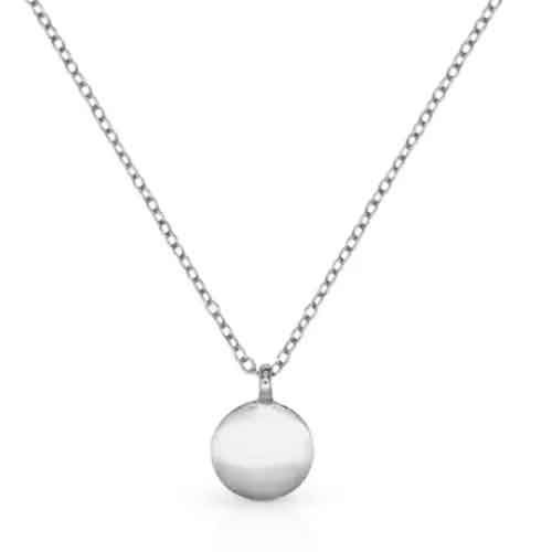 925 Sterling Silver necklace with silver disc Bellamy