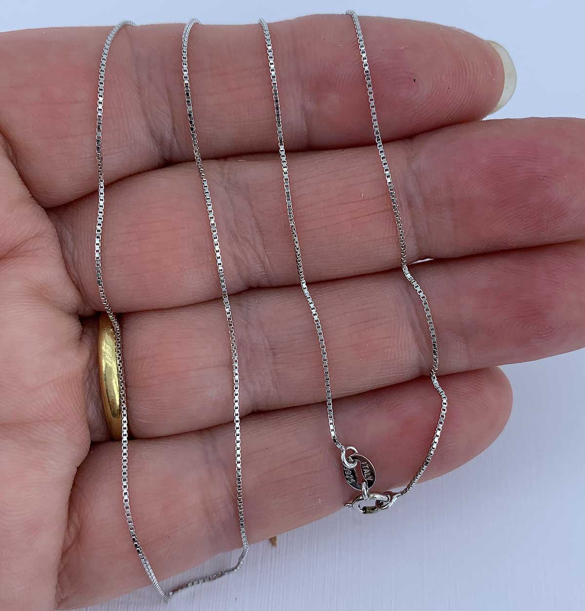 fine silver box chain necklace for women