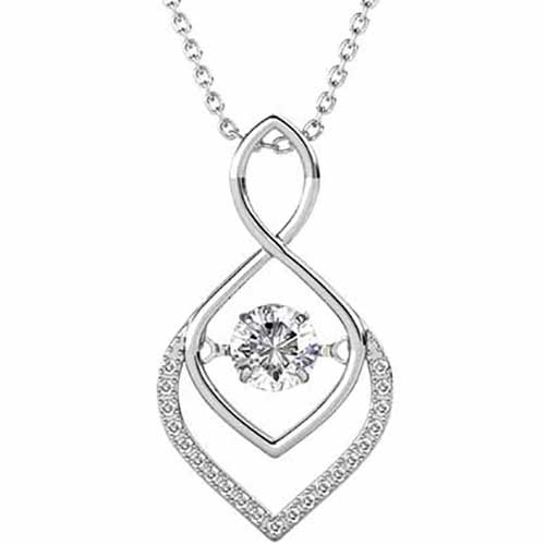 silver necklace pendant crystal for women