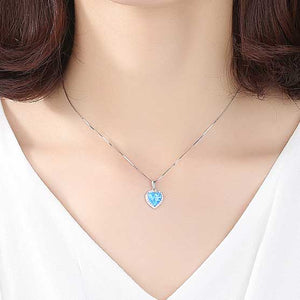 jewellery set blue opal silver neck
