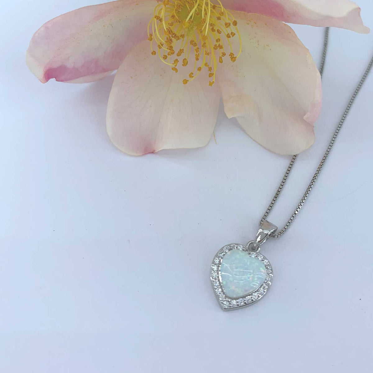 frenelle jewellery opal silver necklace