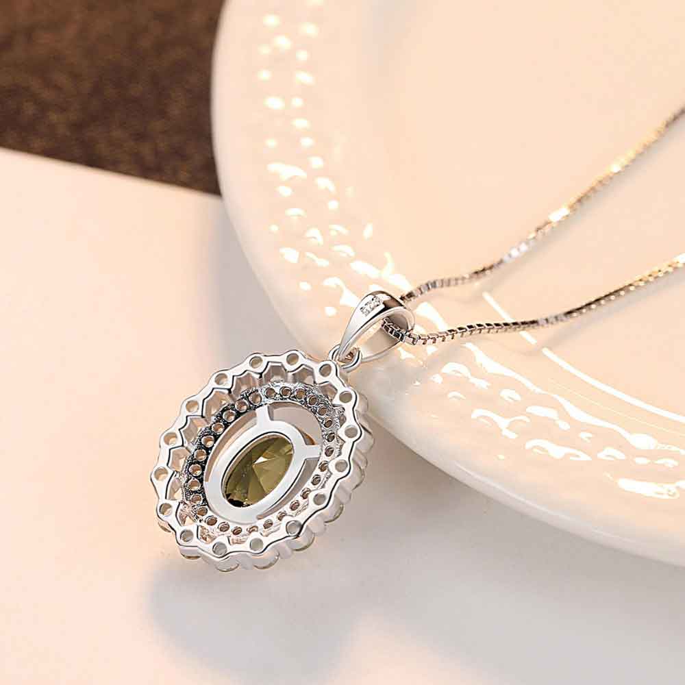 necklace silver crystal green jewellery nz