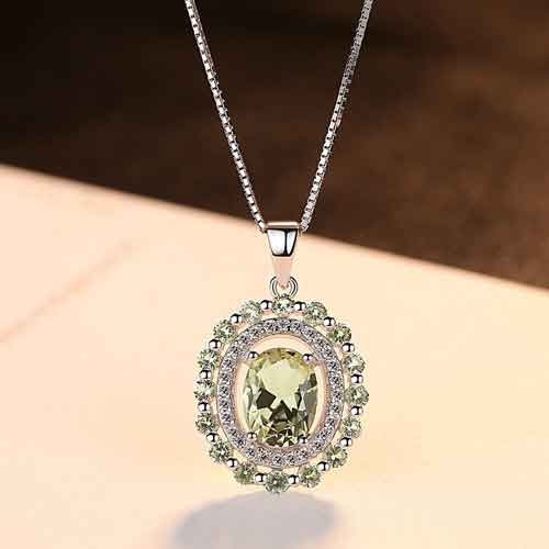 green crystal jewellery set gift for women
