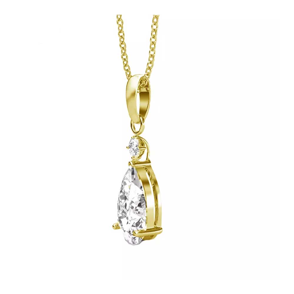 Pear Shape Natural And Certified Citrine Pendant In Sterling Silver