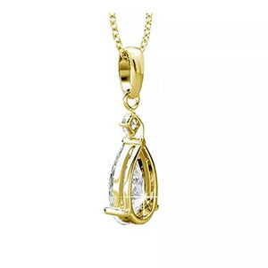 gold crystal pendant necklace jewellery back