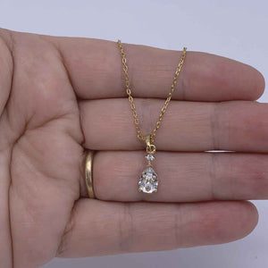 gold crystal pendant necklace jewellery hand