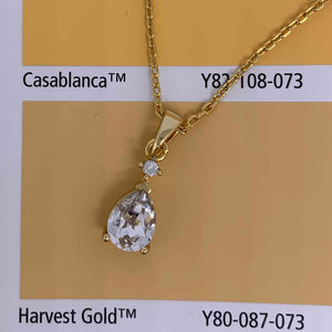 gold crystal pendant necklace jewellery resene