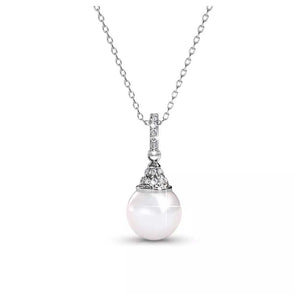 white pearl crystal necklace clear