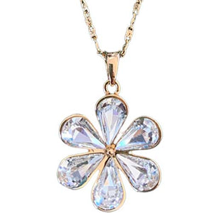 jewellery necklace flower pendant crystal