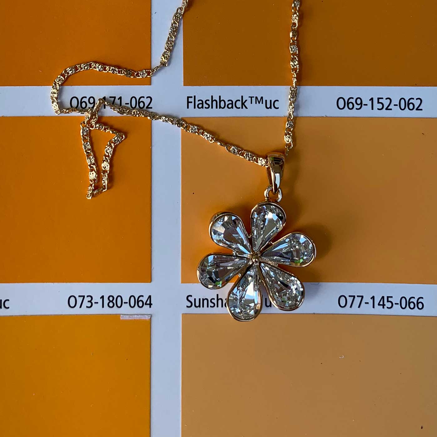 jewellery necklace flower pendant crystal