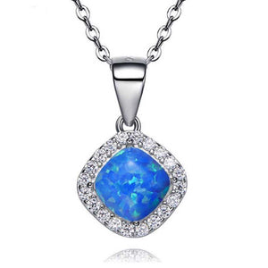 blue opal silver pendant necklace jewellery