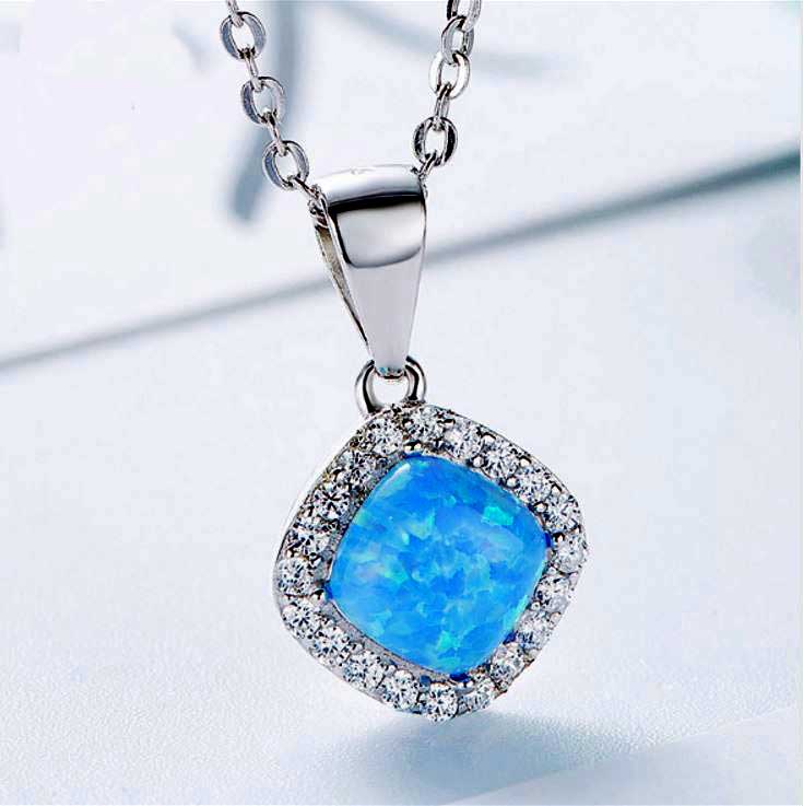 Elegant Blue Opal Stone Crystals Round Silver Greek Pendant 19mm – Sirioti  Jewelry