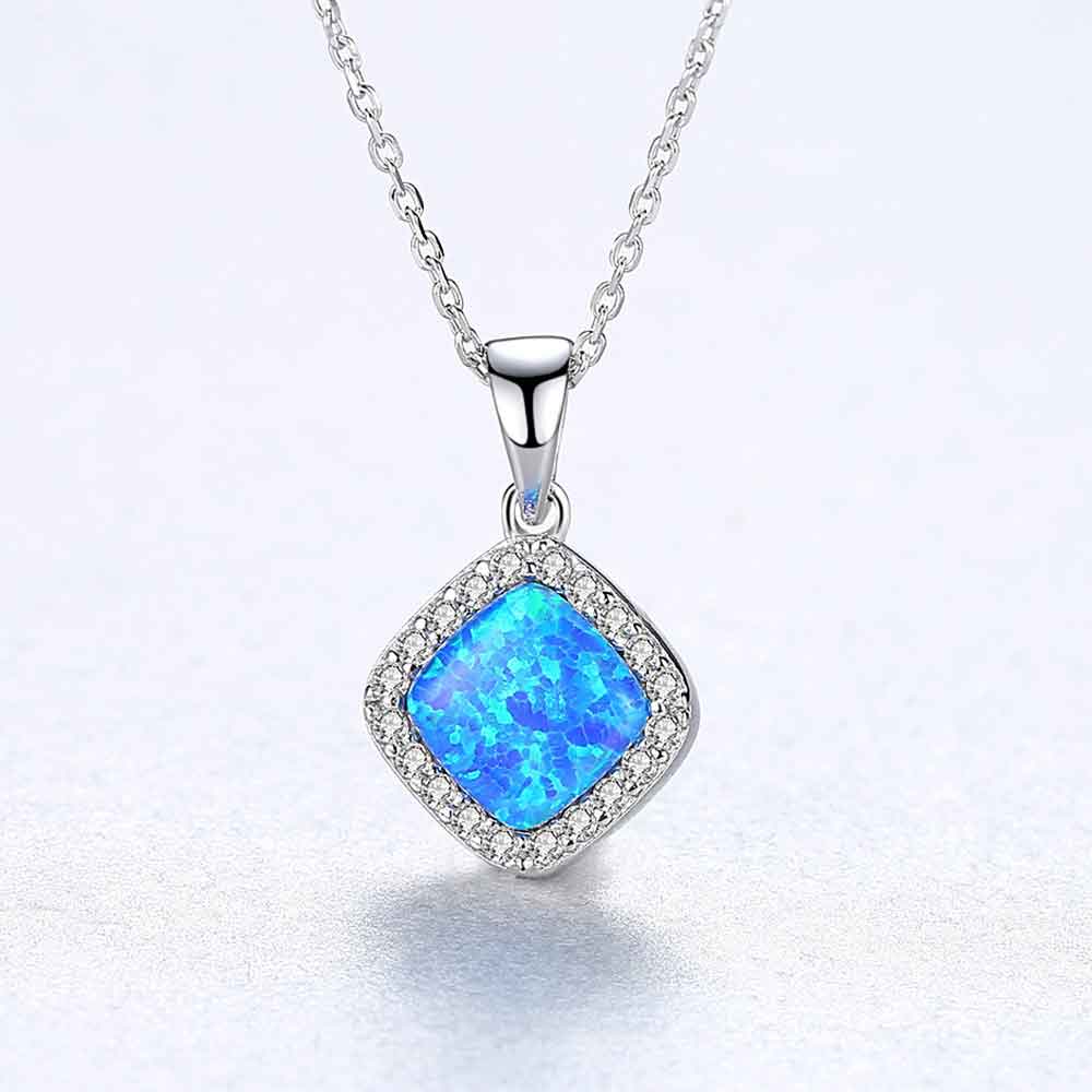 blue opal silver pendant necklace jewellery