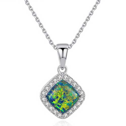 green opal silver pendant necklace jewellery