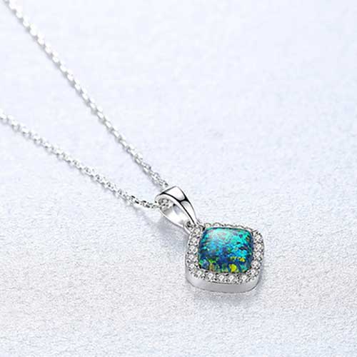 green opal silver pendant necklace jewellery