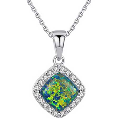 green opal silver pendant necklace jewellery