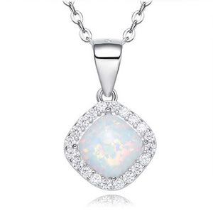 white opal silver pendant necklace jewellery