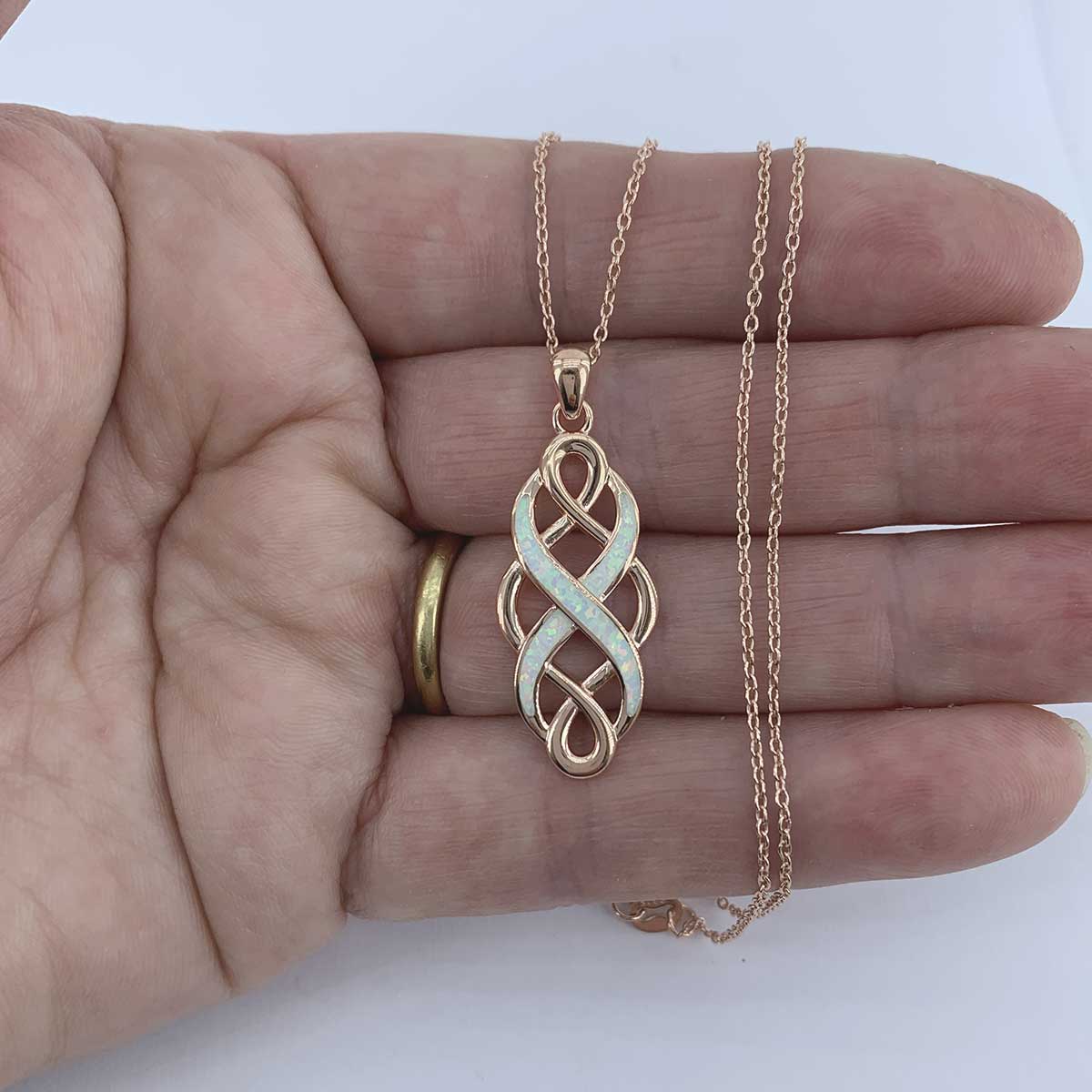 Rose gold deals necklace with opal