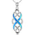 celtic pattern silver necklace blue opal